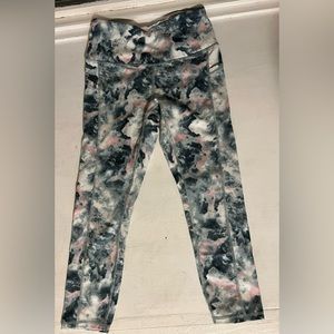 Gaiam yoga pants, capris, multi color, pink, green, teal, size small